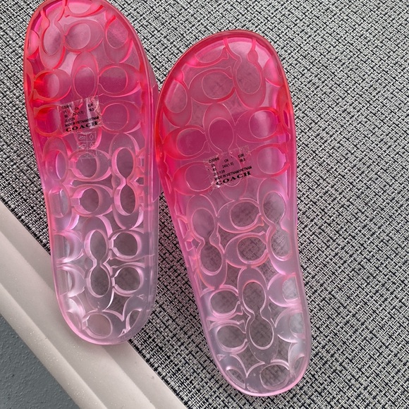 Coach pink sandals size 8B. Worn around the house a couple of times that’s it. - Picture 2 of 4